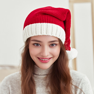 Knitted Parent-child Christmas Hat Holiday Dress-up Cross-border Hot Selling Factory in stock Xmas Woven Santa Claus Explosions