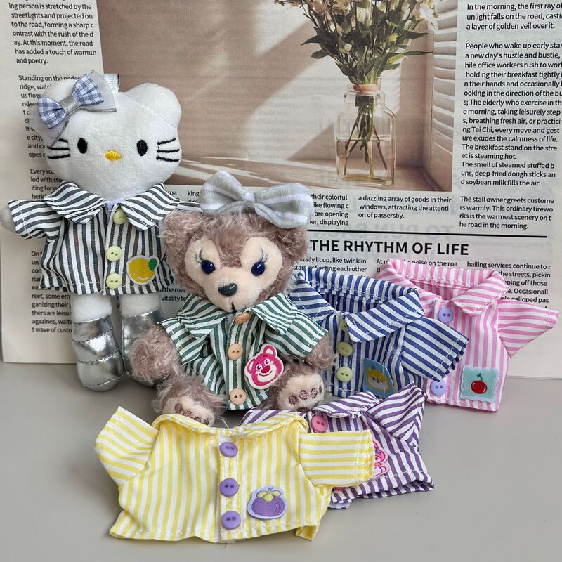 Long-Legged Kt Shirt 17cm Labubu First, Second, and Third Generation Vinyl Cotton Doll Small Shirt Shirley Rose Cardigan Doll Clothes