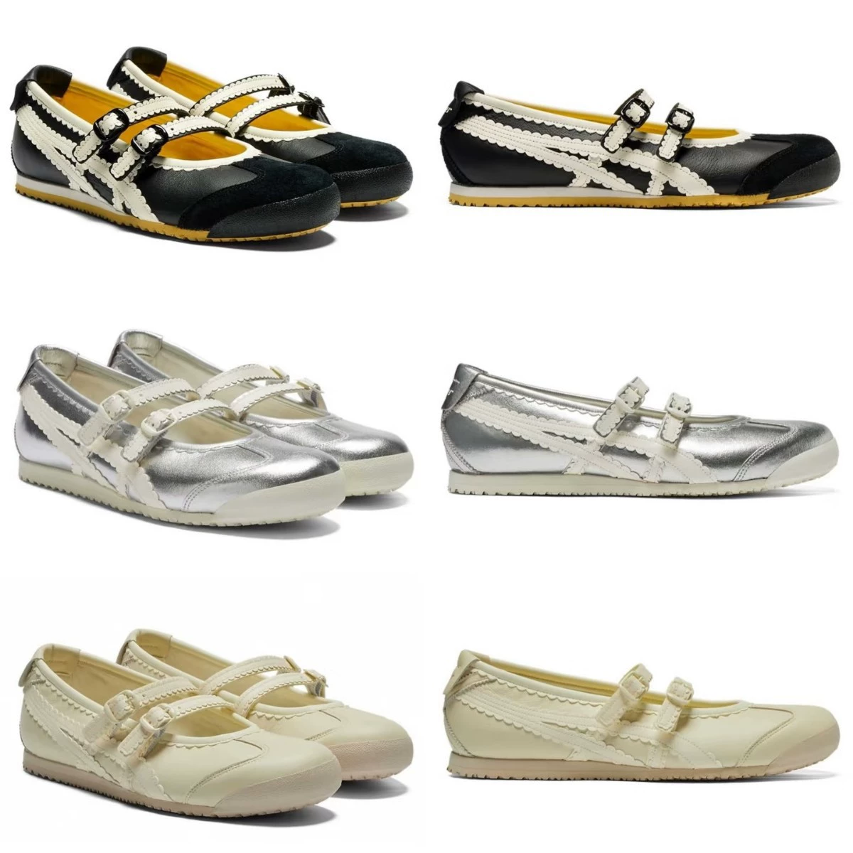 Балетки Mary Jane Onitsuka Tiger Mexico 66 TGRS — ретро повседневные, ремешки в стиле Mary Jane