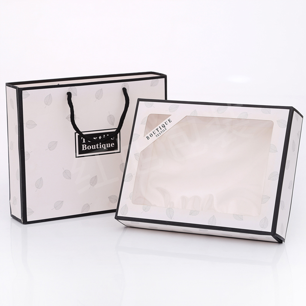 Toallas de baño de tres piezas caja de embalaje vacía caja de regalo de boda caja de regalo portátil de ventana abierta