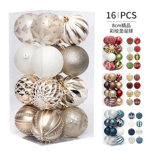 Amazon boutique 8cm/painted Christmas ball suit Christmas tree pendant ornaments Christmas decorations