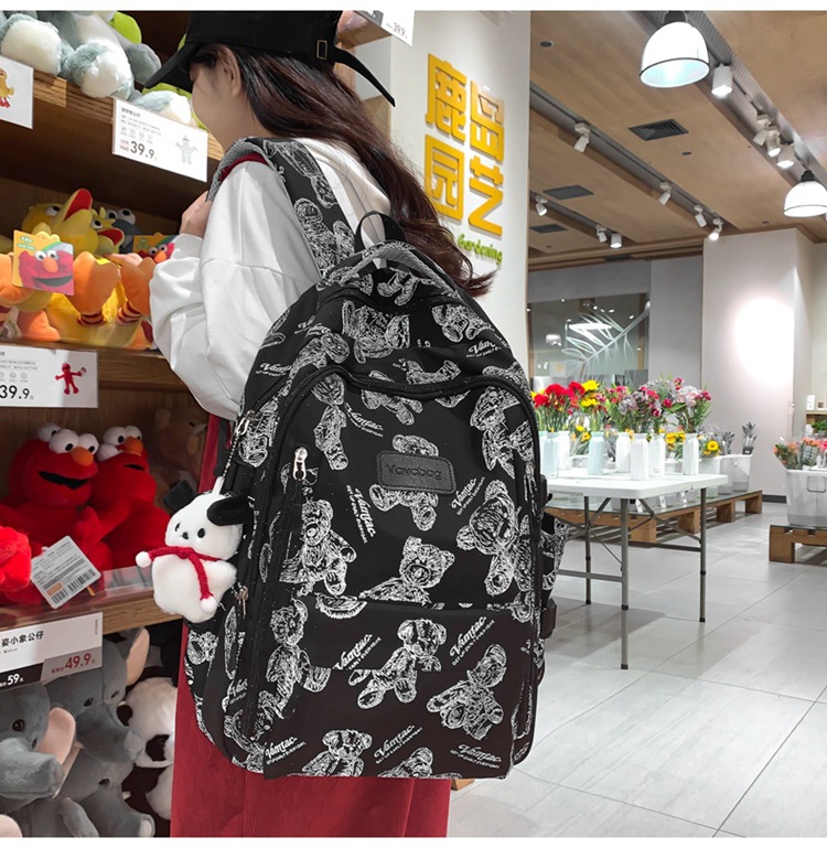 2024 New Large Capacity Stylish Backpack Daily Versatile Men and Women Backpack High School Student Campus Student Bag