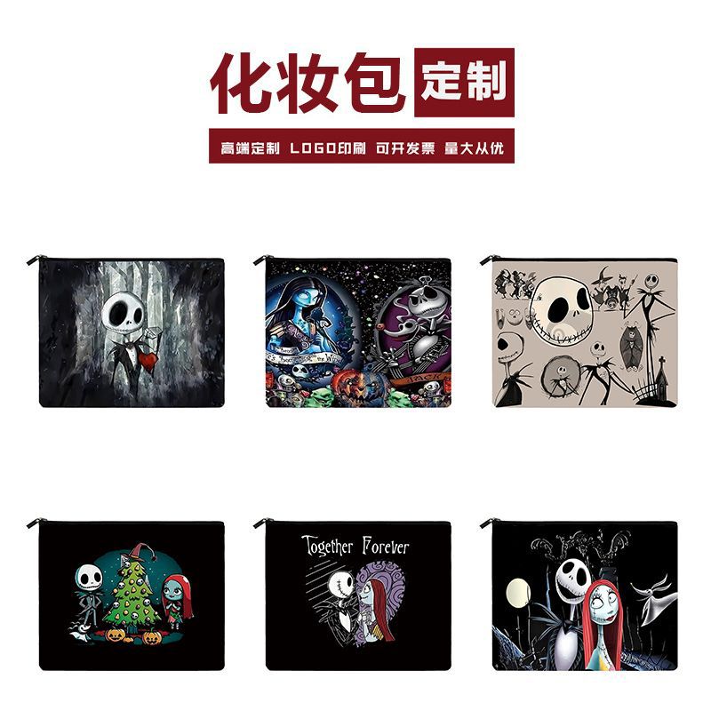 Explosiones transfronterizas zombie novia Halloween dibujos animados patrón de doble impresión bolsa de viaje fábrica directa