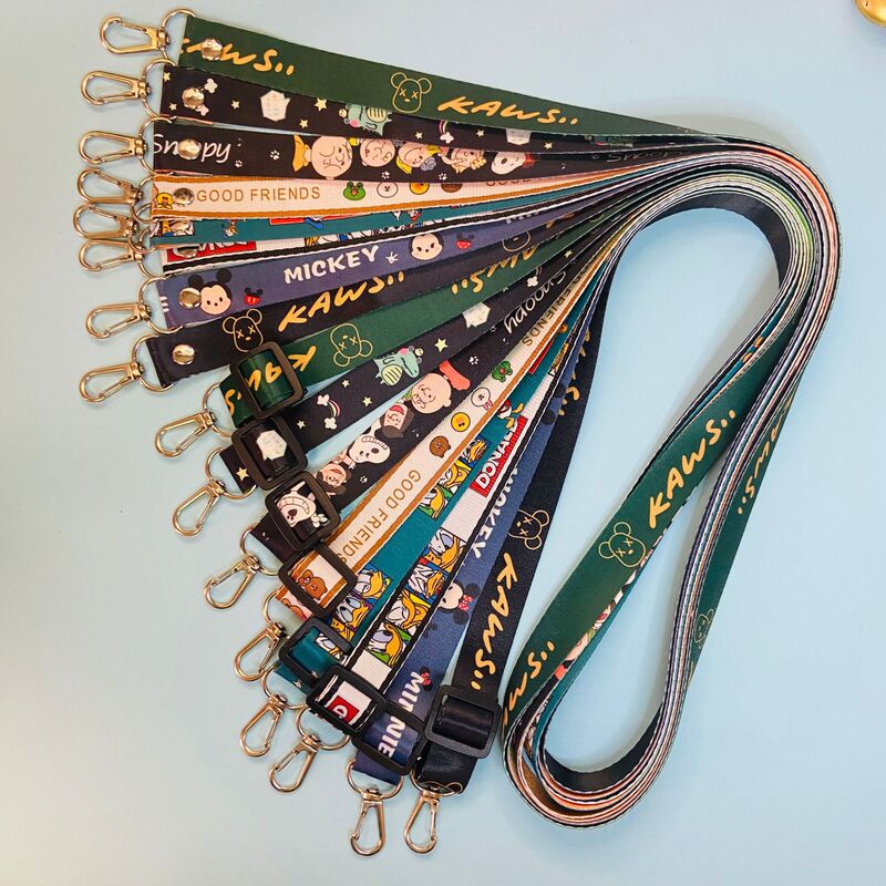 Factory Direct 2.0 wide thermal transfer cartoon mobile phone crossbody strap adjustable lanyard badge work permit Factory Direct 2.0 wide thermal transfer cartoon mobile phone crossbody strap adjustable lanyard badge work permit