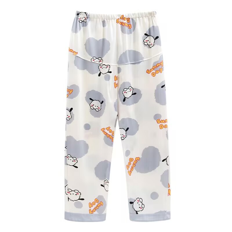 マタニティパジャマ、春と秋の薄手の調節可能なパンツ、お腹を締め付けず外でも着用可能、大きいサイズ、夏、産後、産後ホーム|undefined