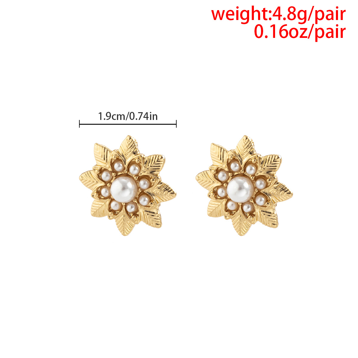 Bijoux avec micro incrustation tempérament, perle artificielle, petites boucles d'oreilles à fleurs, tournesol minimaliste, boucles d'oreilles polyvalentes_voghion.com
