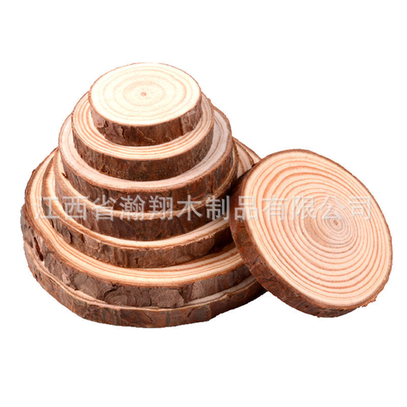 Hanhua Pine Wood Grabbing Props Round Wood Pieces DIY Handmade Drilled Polished Decorative Wood Craft Factory