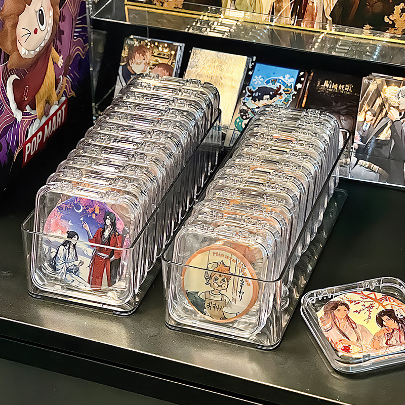 Yum Storage Box Transparent Acrylic Peripheral Badge Storage Dust-proof Sealed Square Protective Box Millet Display Rack