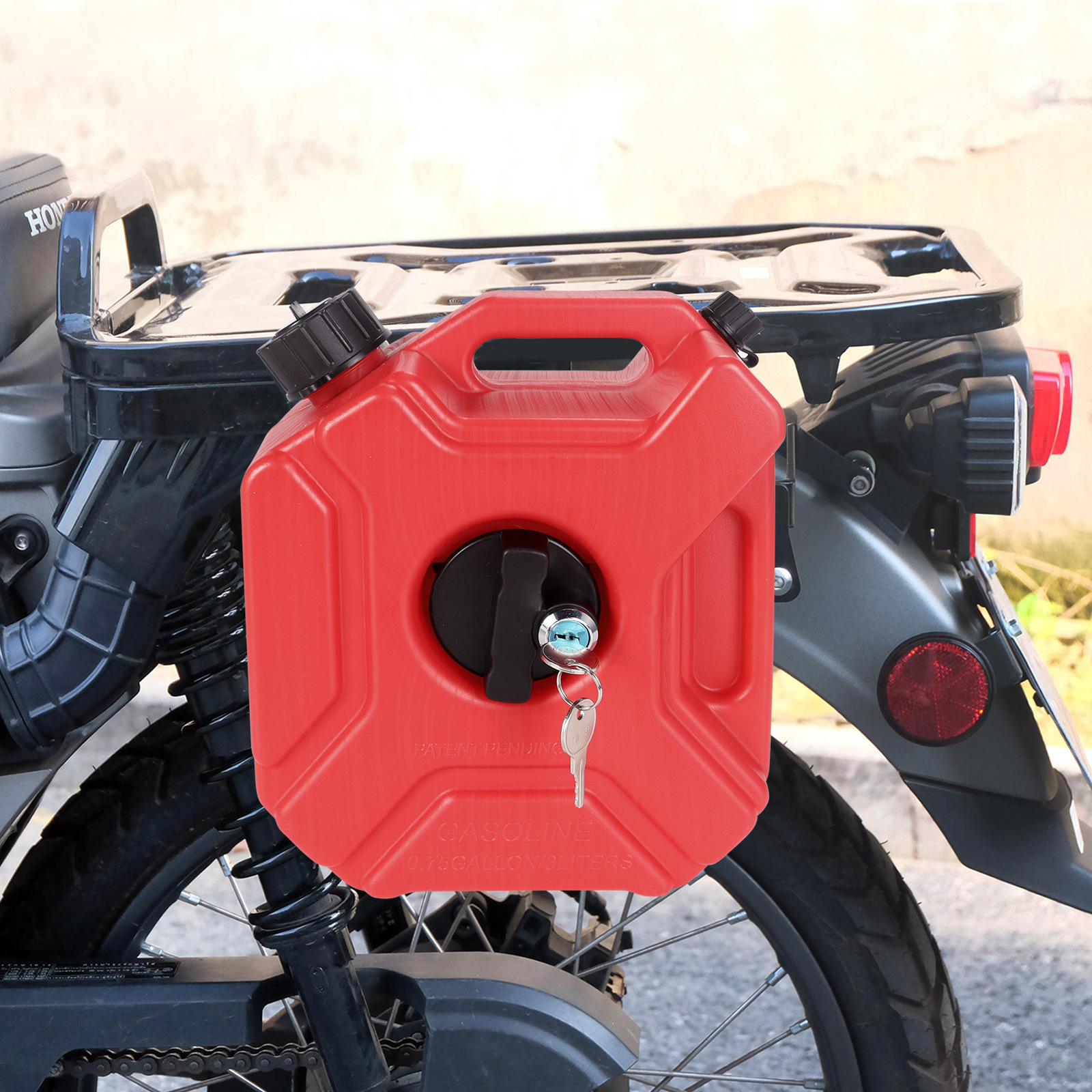 Motorcycle and Car Modification 3L Extended Spare Gasoline Oil Tank Plastic Portable Fuel Tank with Key