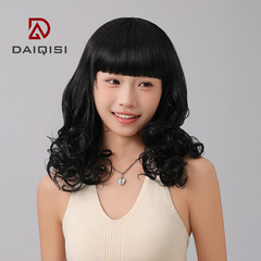 Trendy Wigs for Women: Pear-Shaped Long Curly Hair with Airy Blunt Bangs – Korean Face-Slimming Hairstyle Wigs Available for Wholesale