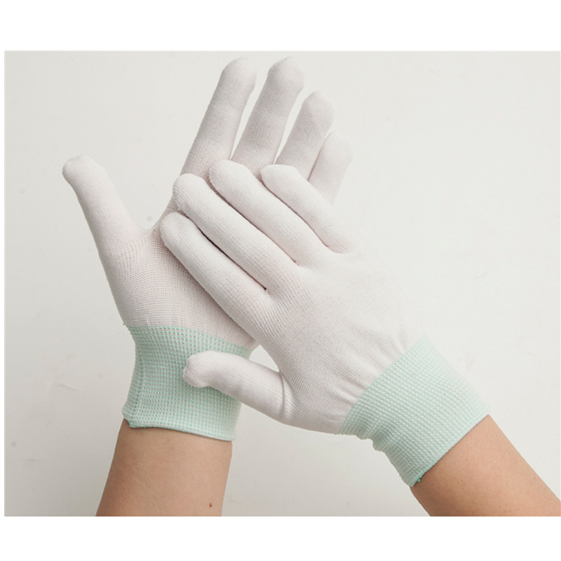 半指彈力透氣手套露兩指五指尼龍手套芯男女工作戶外勞保手套批發
