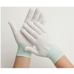 半指彈力透氣手套露兩指五指尼龍手套芯男女工作戶外勞保手套批發