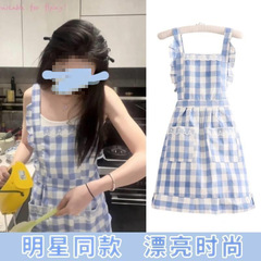 ネット有名人エプロン新しいネット有名人調理ホームキッチン防水綿女性の美しいファッションレース