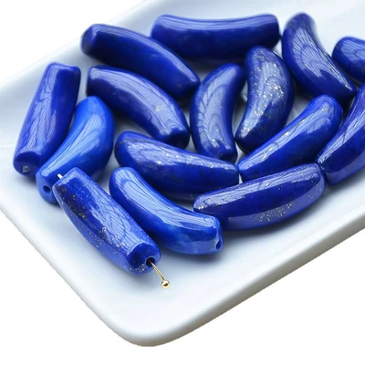 DIY accessories, lapis lazuli curved | Zərgərlik ara hissələri