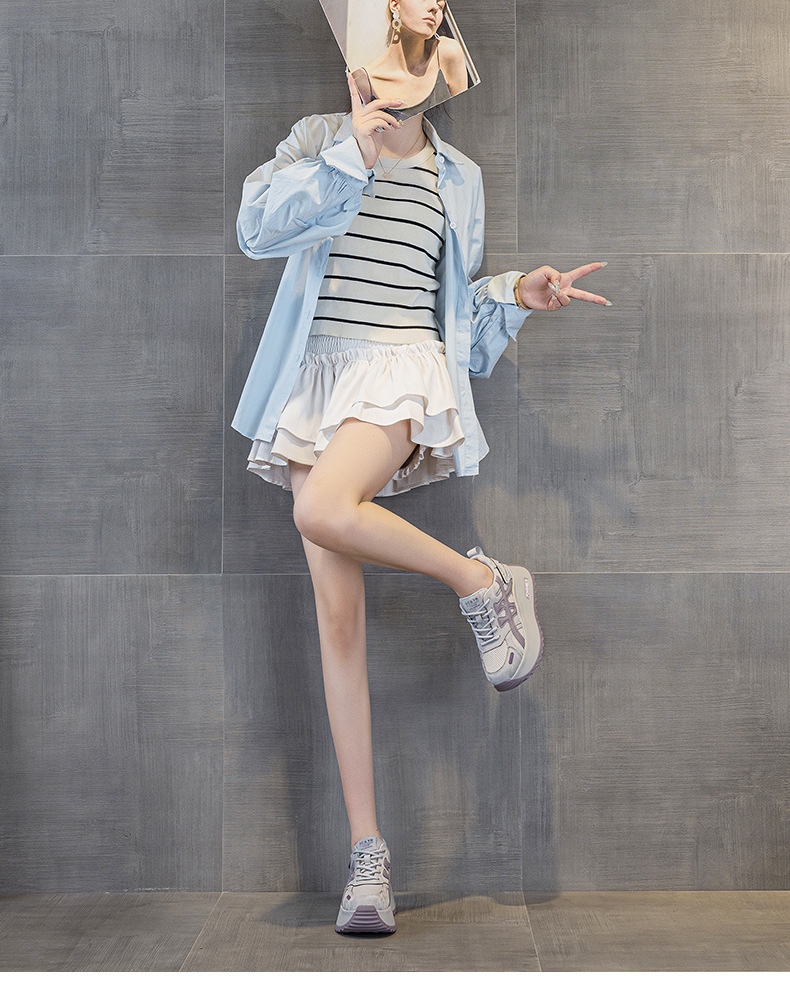 Giày sneaker nữ đế dày phong cách retro dành cho người dáng nhỏ, giày dad hot trend thu 2026, tăng chiều cao — M2933-1 màu xám đính kim cương, M2933 màu đen, M2933 màu nâu, M2933-1 màu đen đính kim cương chi tiết 31