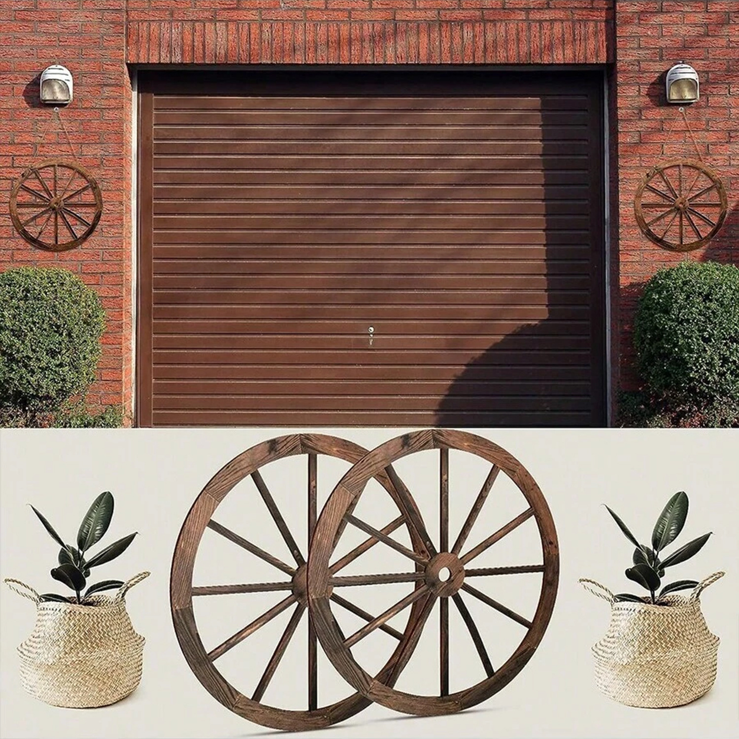 New Nordic INS American Country Style Wheel Decorative Wall Hanging Home Decor Round Wooden Product_voghion.com