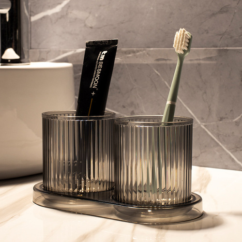 ins high-looking toothbrushing cup, single-layer toothbrushing cup set, internet celebrity transparent light luxury mouthwash cup
