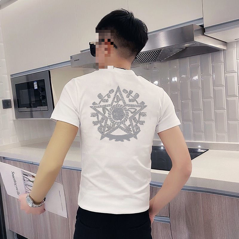 男士短袖2025夏季新款韩版潮流修身百搭精神小伙T恤潮牌半袖小衫