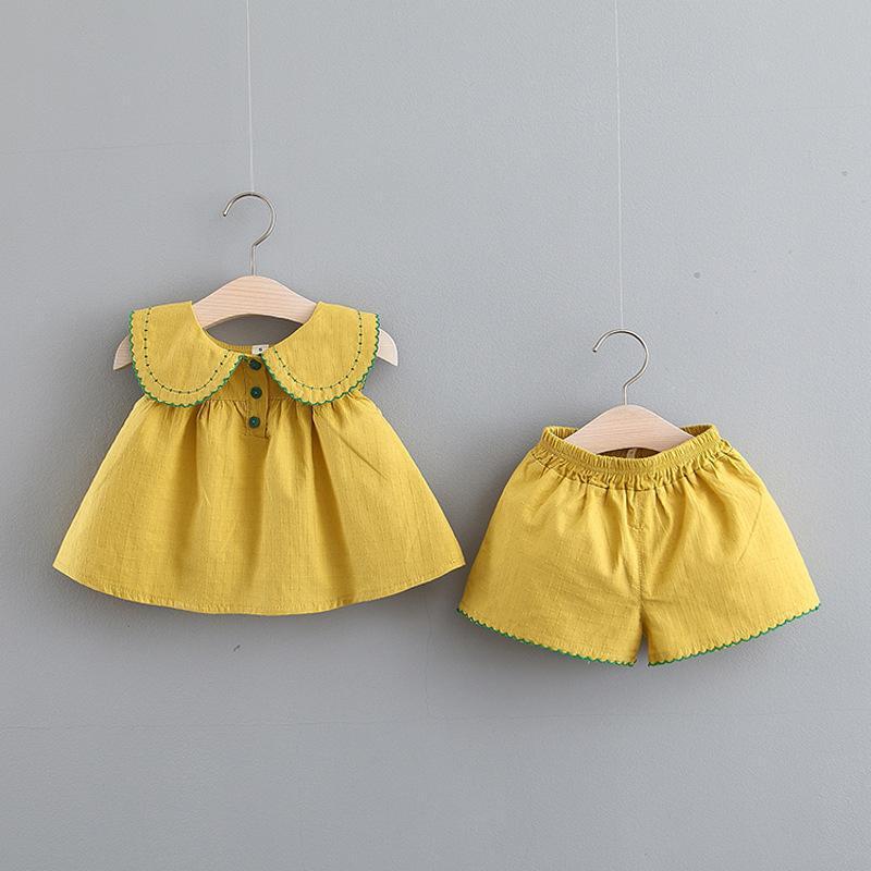 女宝宝夏季衣服2024新款婴幼儿娃娃衫宝宝两件套女童夏天套装