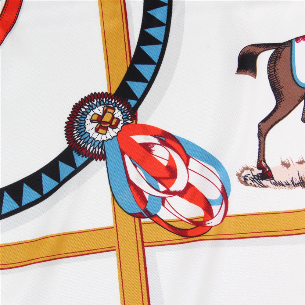 170g Weight Silk Scarf Classification Holiday, Daily Occasion Satin Material Horse Pattern Spring, Autumn Season Women's Gender Printing Design Elegant, Vintage Style Style Women's Elegant Vintage Style Horse Satin Printing Silk Scarf 9