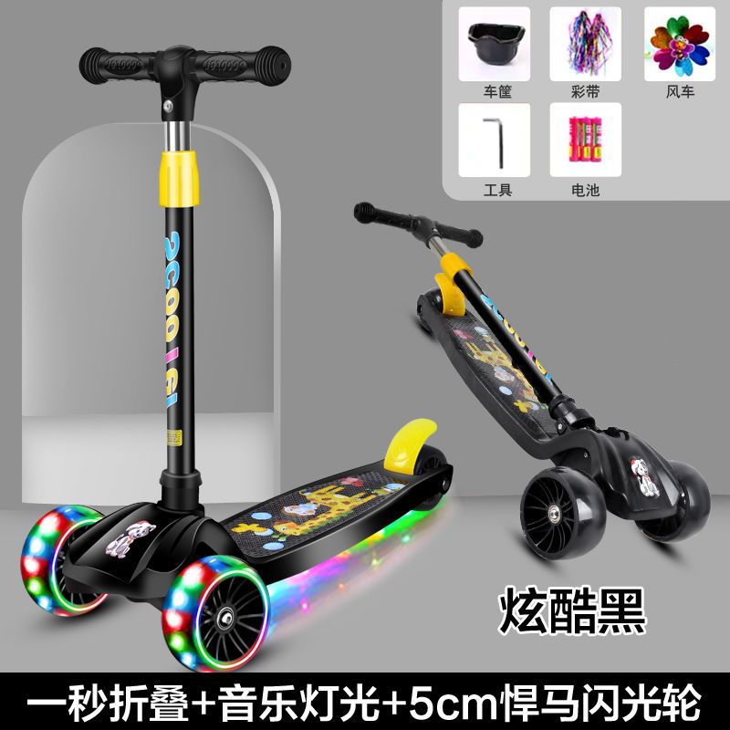 Scooter for Kidsren 1-2-3-6 Years Old, Male and Female Baby Three-In-One Sit-On and Slide Three-Wheel Kidsren's Toy Scooter