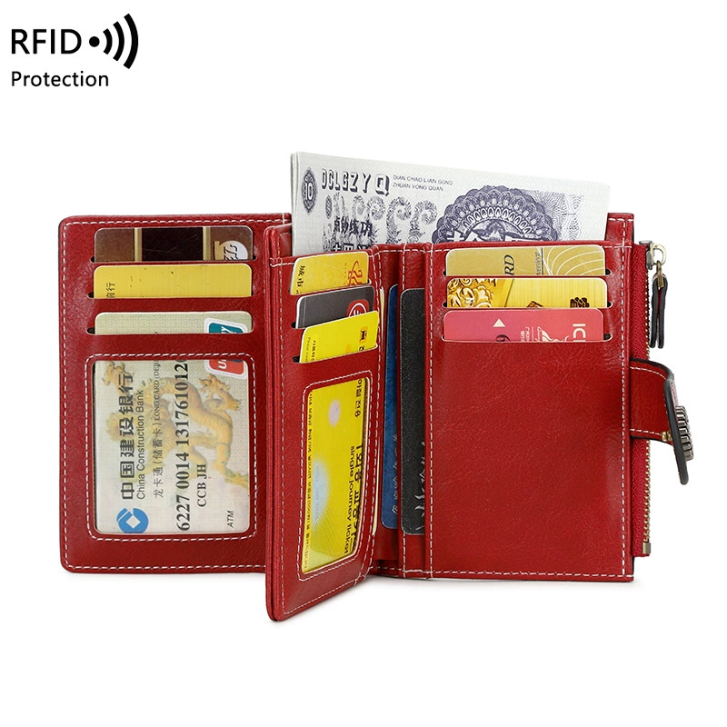 Очарование Бесконечная Мода Антивор Short Wallet с молнией - стильная защита RFID
