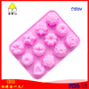 Both are more than 12 flowers and grass icing mold fondant cake silicone mold DIY chocolate mold kitchen baking easy to remove