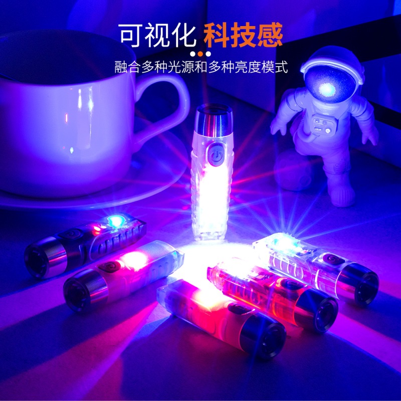 2022 New Mini flashlight, high-intensity long-range luminous work light, portable miniature student flashlight pic 2
