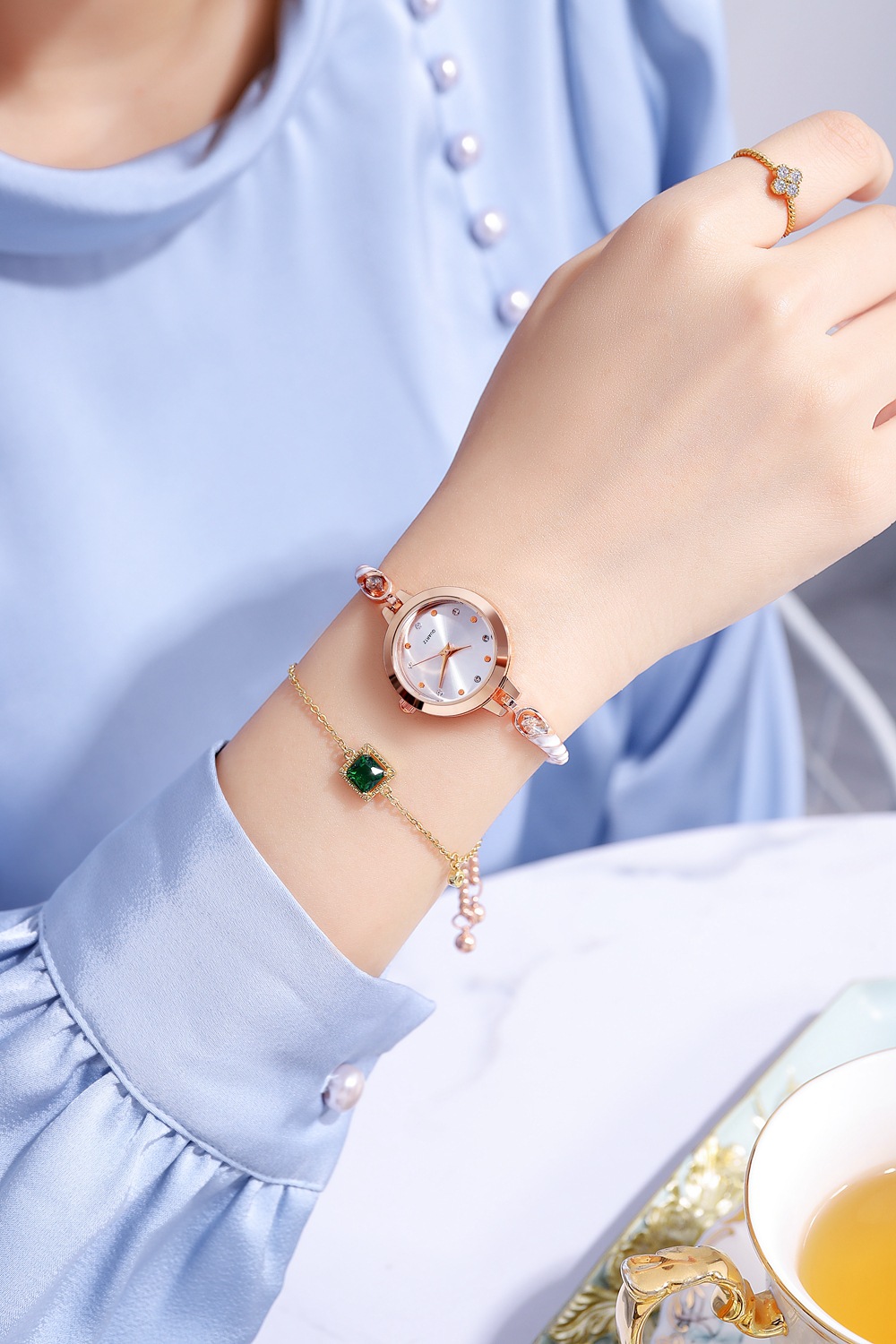 New Rainbow Sugar Colored Bracelet Live Streaming Sales Small dial Temperament Women's Watch_voghion.com