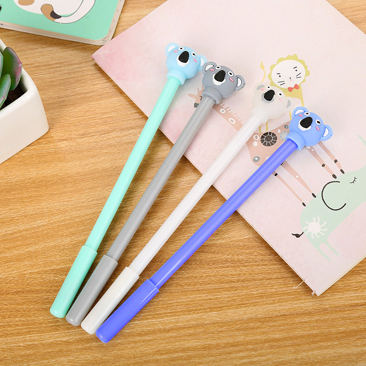 Directo de fábrica creativa Kaola pluma de gel de dibujos animados lindo aprendizaje papelería cabeza de silicona pluma de agua pluma de la firma de oficina
