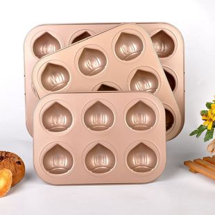 Butter Rice Cake Commercial Chestnut Madeleine Mold 12 with Chestnut Shell Grinder Cake Baking Tray Oven