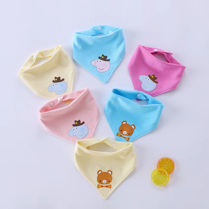 Minnie Angel Four Seasons dibujos animados peinado algodón fino anti-sucio saliva Toalla de doble capa de encaje absorbente bebé triángulo toalla