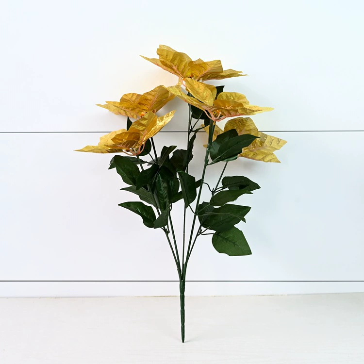 Искусственная poinsettia (Zhaoping), декоративная имитация шелка, 5–10 головок, множество цветов и вариантов горшков
