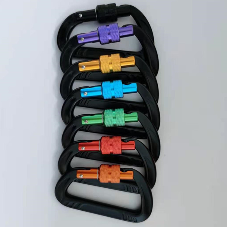 T-Fly高强度航空铝7075登山扣吊吊床安全扣登山钩弹簧钩螺母铝钩