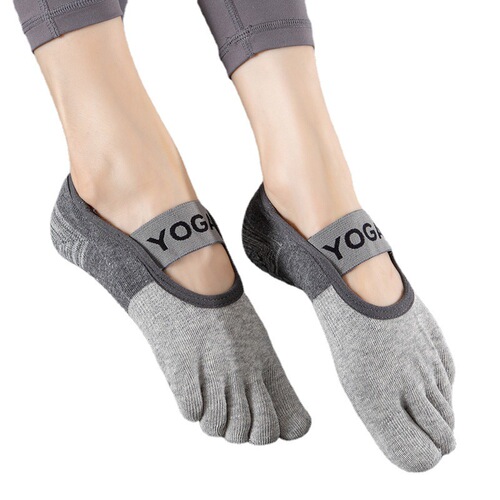 Xiaoyujiajia five-finger split-toe strap yoga socks fitness floor socks Pilates professional non-slip dance socks