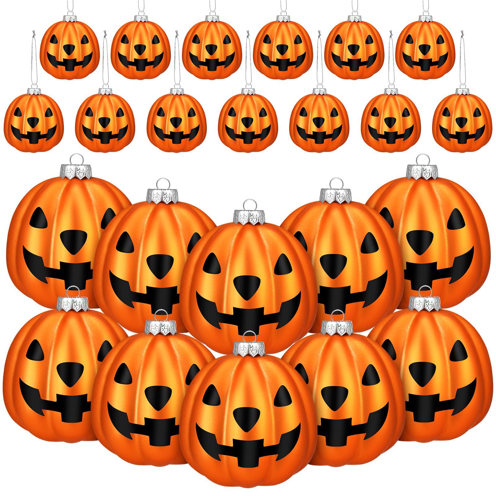 Fabricantes de 12 calabazas de plástico sonrientes de Halloween en stock transfronterizo colgantes decorativos regalos de atmósfera de Halloween