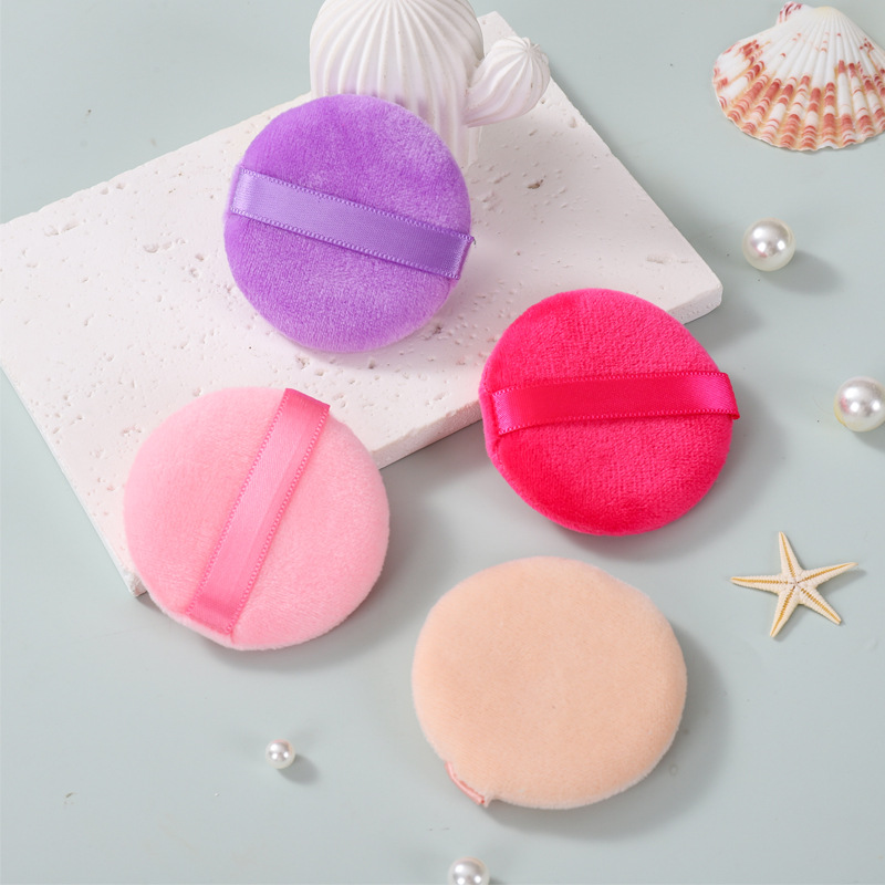 Crystal ultra suave redondo pequeño fabricante de polvo al por mayor polvo algodón maquillaje herramientas de maquillaje secas y húmedas polvo de doble uso