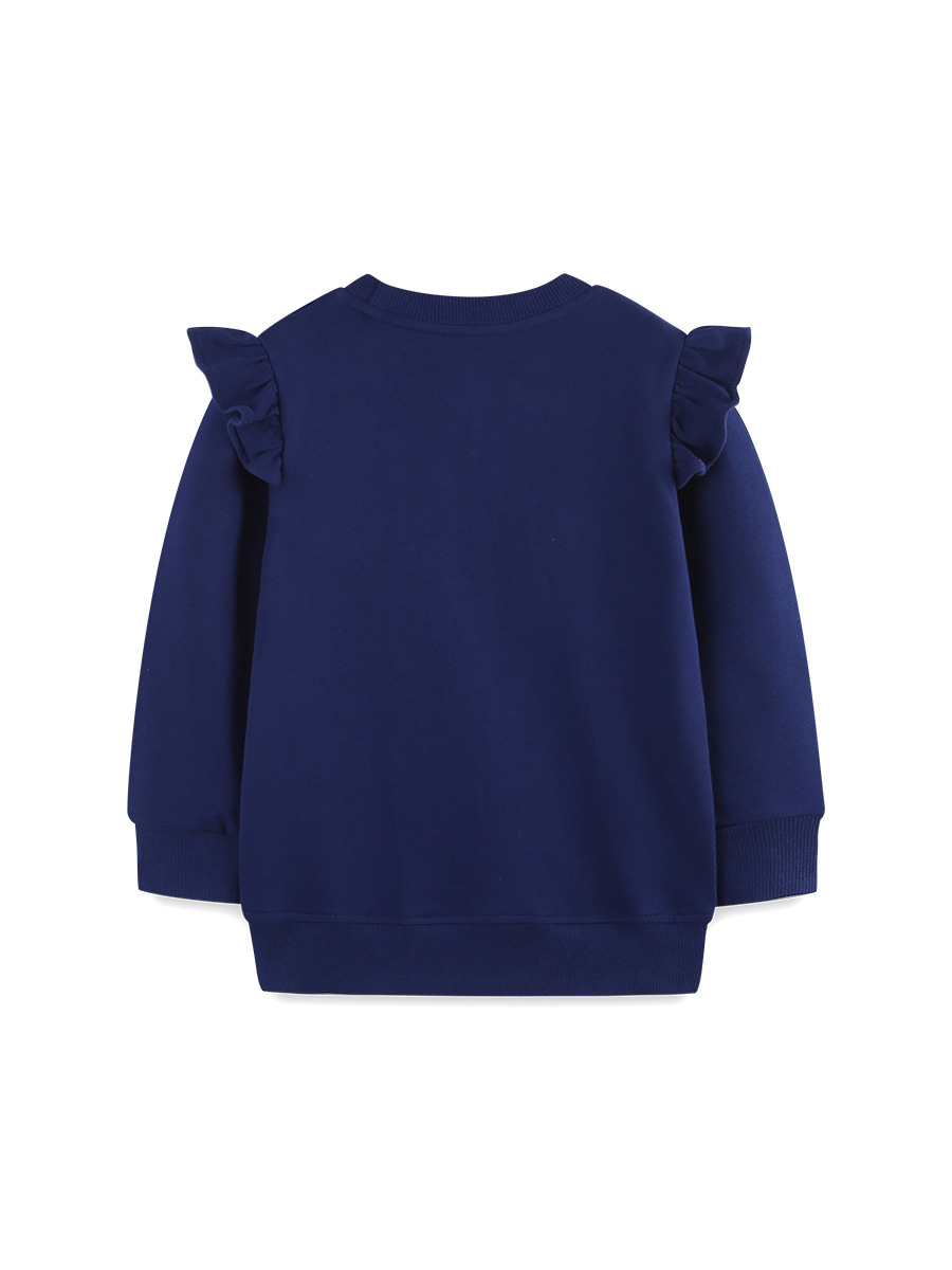 Suéter de moda para niñas, suéter infantil de cuello redondo bordado de estilo europeo y americano, nuevo producto de otoño, suéter de punto de algodón para niños pequeños y medianos