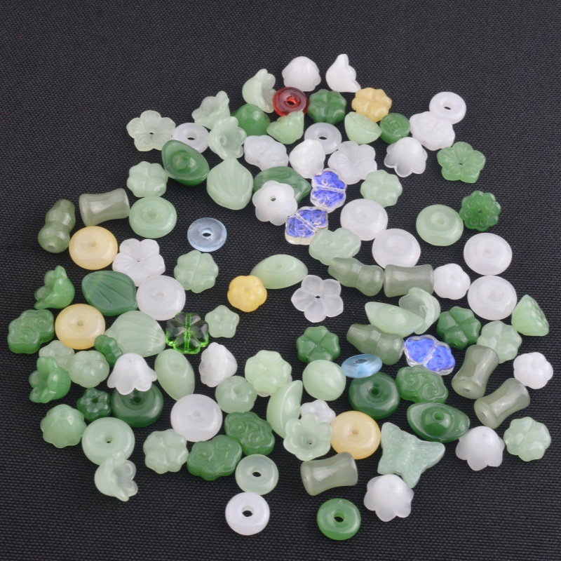 仿琉璃仿玉饰品配件葫芦款吊坠南瓜珠铃兰花莲子项链diy手链批发