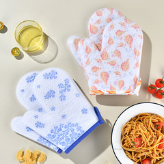 Silicone insulation gloves, anti-scalding gloves, kitchen insulation oven gloves, baking high temperature resistant thickened microwave oven gloves