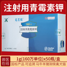 兽药注射用160万单位青霉素钾50瓶/盒混感先锋牛羊猪宠物青梅素粉