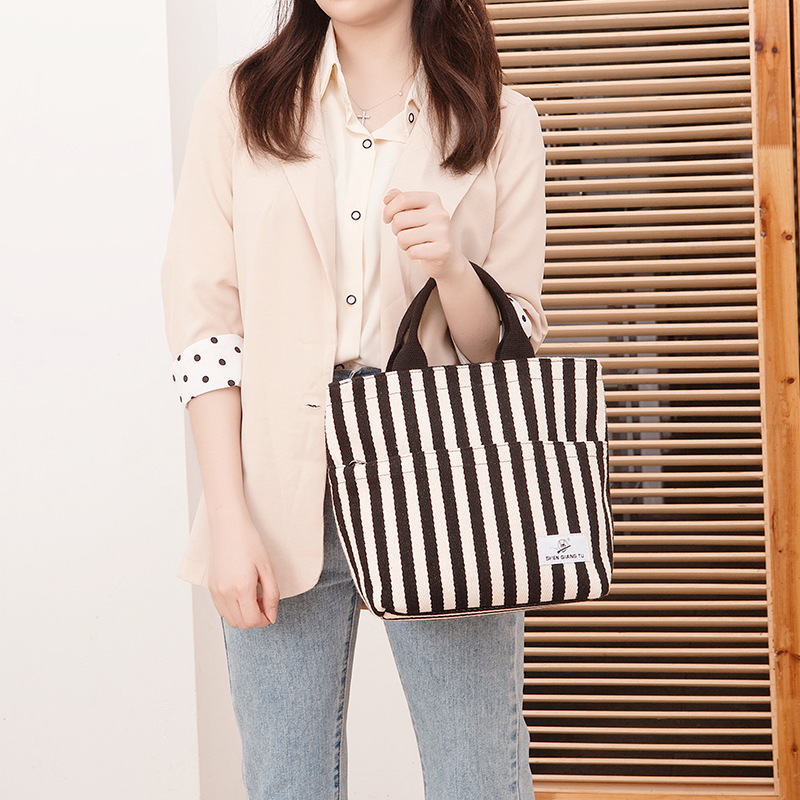 Casual Fashion Striped Canvas Bag Women's Handbag Women's Canvas Tote Bag Artistic Canvas Bag Cloth Bag Guangzhou Factory Casual Fashion Striped Canvas Bag Women's Handbag Women's Canvas Tote Bag Artistic Canvas Bag Cloth Bag Guangzhou Factory