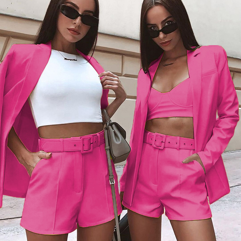 Conjunto de Blazer con Cinturón para Mujer de Poliéster image 4