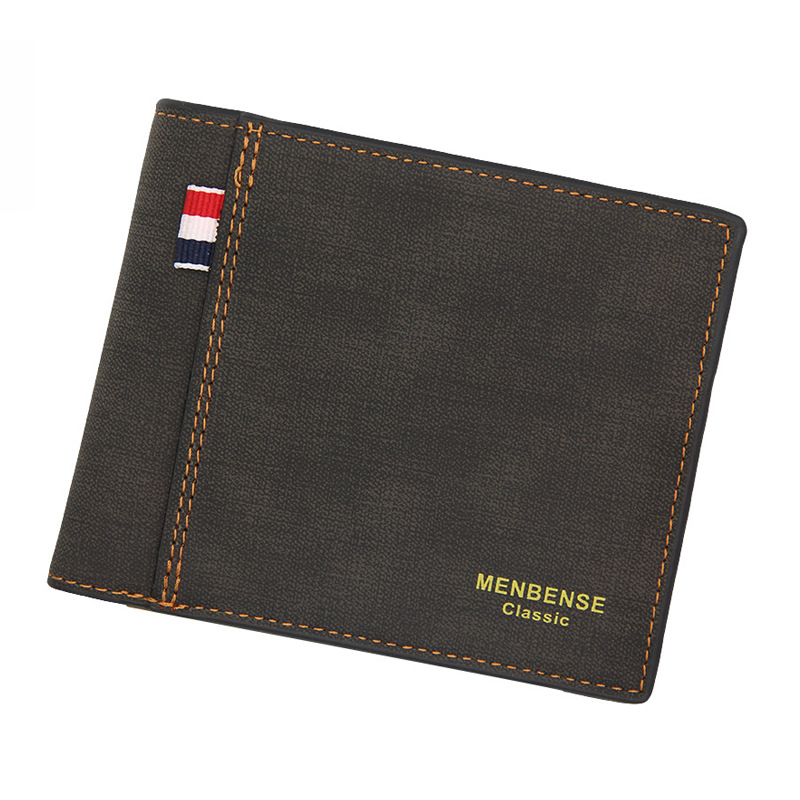 High Quality Cheap Slim Men's Wallet Leather Men's Wallet Short Classic Brown Business Pu Leather Wallet
