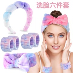 2025国境を越えたカチューシャ洗顔6点セットの手首バンドヘアバンドアマゾンの人気麻花雲輪カチューシャのセット