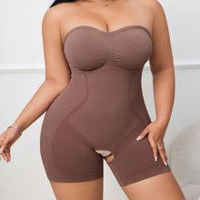 跨境收腹塑身连体衣提臀收腰无缝大码吊带衣平角五分裤开裆束身衣