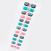 Multicoloured fake nails for manicure, cartoon nail stickers for nails, french style