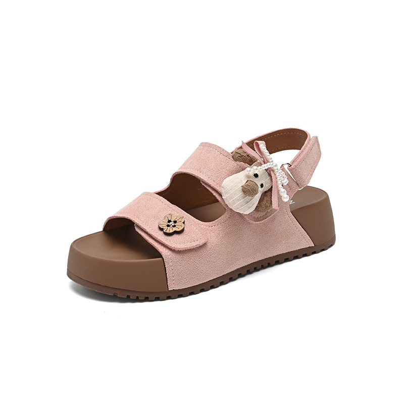 Sandal xỏ ngón đế bệt nữ phong cách Hàn Quốc — FT81 Hồng