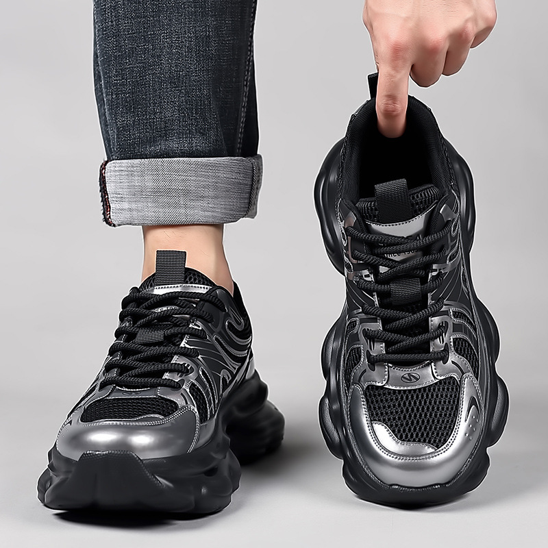 Zapatos de verano 2025, nuevos zapatos de correr transpirables, moda, zapatos de moda casuales, zapatos de hombre con suela gruesa al por mayor.