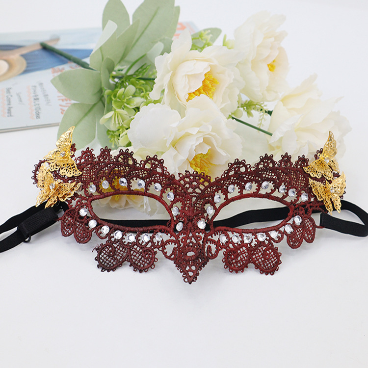 Halloween máscaras fiesta de encaje máscaras de estilo pequeño pavón incrustado mariposa metálica ojos sexy